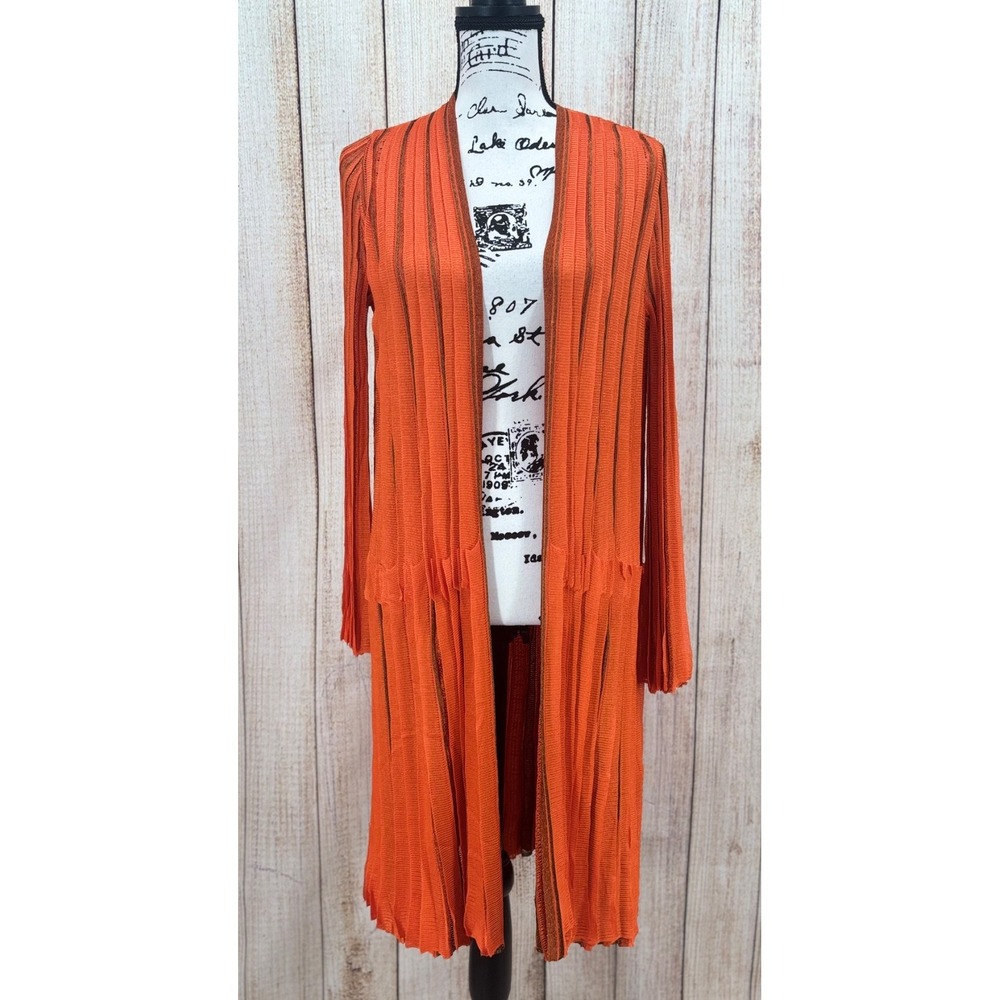 Missoni Long Duster Cardigan‎ Sweater 42 (US 6/8) Open Front Tiered Ruffle NWOT